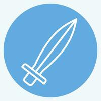 icono espada. relacionado a céltico símbolo. azul ojos estilo. sencillo diseño editable. sencillo ilustración vector