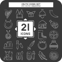 Icon Set Celtic. related to Mythology symbol. chalk Style. simple design editable. simple illustration vector