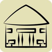 Icon House. related to Celtic symbol. hand drawn style. simple design editable. simple illustration vector