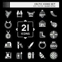 Icon Set Celtic. related to Mythology symbol. glossy style. simple design editable. simple illustration vector