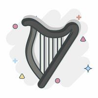 Icon Harp. related to Celtic symbol. comic style. simple design editable. simple illustration vector