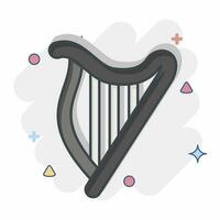 Icon Harp. related to Celtic symbol. comic style. simple design editable. simple illustration vector