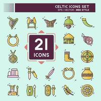 Icon Set Celtic. related to Mythology symbol. MBE style. simple design editable. simple illustration vector