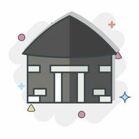 Icon House. related to Celtic symbol. comic style. simple design editable. simple illustration vector