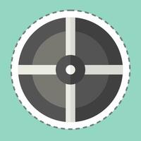 Sticker line cut Shield. related to Celtic symbol. simple design editable. simple illustration vector