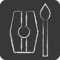 Icon Weapon 2. related to Celtic symbol. chalk Style. simple design editable. simple illustration vector