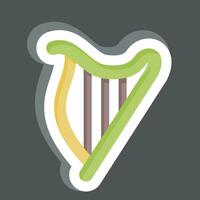 Sticker Harp. related to Celtic symbol. simple design editable. simple illustration vector