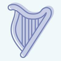 Icon Harp. related to Celtic symbol. two tone style. simple design editable. simple illustration vector