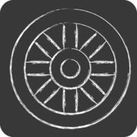 Icon Wheel. related to Celtic symbol. chalk Style. simple design editable. simple illustration vector