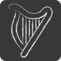 Icon Harp. related to Celtic symbol. chalk Style. simple design editable. simple illustration vector