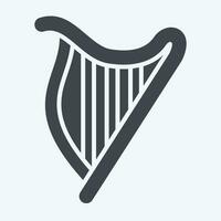 Icon Harp. related to Celtic symbol. glyph style. simple design editable. simple illustration vector