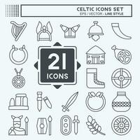 Icon Set Celtic. related to Mythology symbol. line style. simple design editable. simple illustration vector