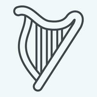 Icon Harp. related to Celtic symbol. line style. simple design editable. simple illustration vector