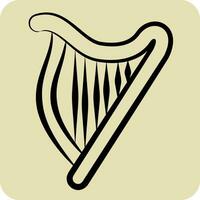 Icon Harp. related to Celtic symbol. hand drawn style. simple design editable. simple illustration vector