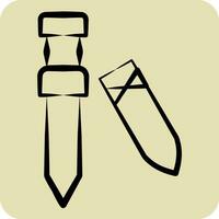 Icon Sword 2. related to Celtic symbol. hand drawn style. simple design editable. simple illustration vector