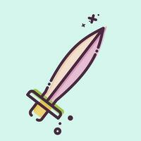 Icon Sword. related to Celtic symbol. MBE style. simple design editable. simple illustration vector