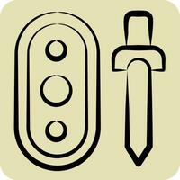 Icon Weapon. related to Celtic symbol. hand drawn style. simple design editable. simple illustration vector