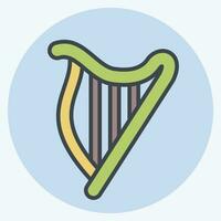 Icon Harp. related to Celtic symbol. color mate style. simple design editable. simple illustration vector