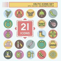 Icon Set Celtic. related to Mythology symbol. color mate style. simple design editable. simple illustration vector