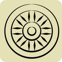 Icon Wheel. related to Celtic symbol. hand drawn style. simple design editable. simple illustration vector