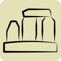 Icon Stonehenge. related to Celtic symbol. hand drawn style. simple design editable. simple illustration vector