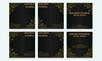 set of  floral social media template. suitable for social media post, web banner, cover and card vector