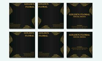 set of  floral social media template. suitable for social media post, web banner, cover and card vector