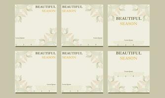 beautiful floral social media template. suitable for social media post, web banner, cover and card vector