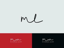 elegante ml firma letra logo, moderno ml logo icono para negocio vector