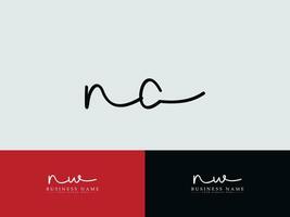 Stylish Signature Nc Logo Art, Modern NC Logo Letter Design For Business vector