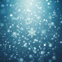Image of snowflakes falling from the sky. AI Generative photo