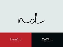 Stylish Signature Nd Logo Art, Modern ND Logo Letter Design For Business vector