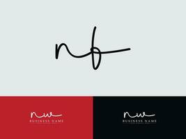 Stylish Signature Nf Logo Art, Modern NF Logo Letter Design For Business vector