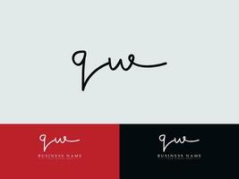 Royal Qw Signature Letter Logo, Typography QW Logo Icon Design vector