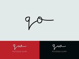 Royal Qo Signature Letter Logo, Typography QO Logo Icon Design vector