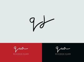real qj firma letra logo, tipografía qj logo icono diseño vector