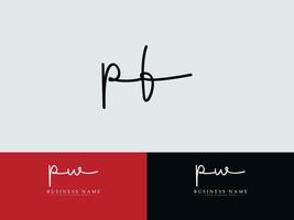 Vintage Pf Signature Logo, Initial PF Business Logo Letter Vector Art