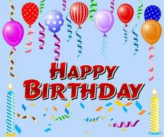 contento cumpleaños a usted texto con globo y papel picado decoración elemento para nacimiento día celebracion saludo tarjeta diseño. vector ilustración