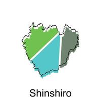 mapa ciudad de shinshiro diseño, alto detallado vector mapa - Japón vector diseño modelo