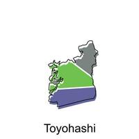 Map City of Toyohashi design, High detailed vector map - Japan Vector Design Template