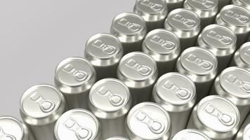 el aluminio lata para comida y bebida concepto 3d representación foto