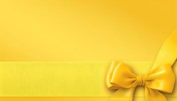 yellow silk fabric background with folds Ai generated photo