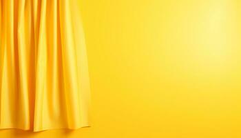 yellow silk fabric background with folds Ai generated photo