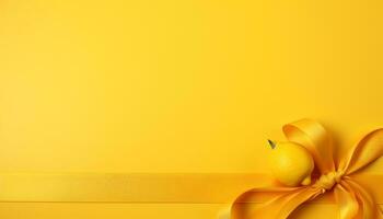 yellow silk fabric background with folds Ai generated photo