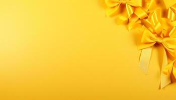 yellow silk fabric background with folds Ai generated photo