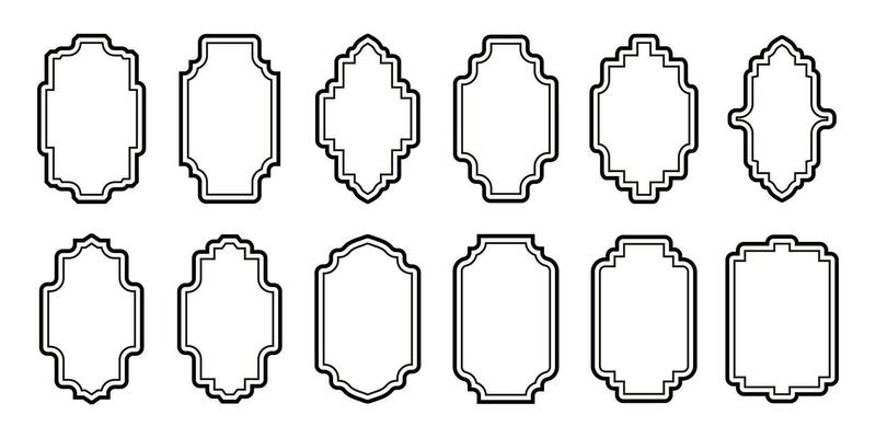Vector sticker label, Collection of vintage frames