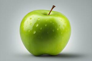 Green juicy apple isolated on white background by AI Generative photo