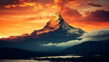 a mountain peak is shown in this image ai generated photo