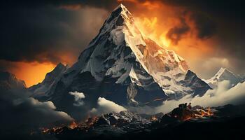 a mountain peak is shown in this image ai generated photo