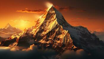 a mountain peak is shown in this image ai generated photo